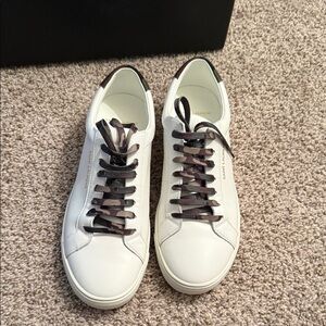 Saint Laurent White Sneakers with Camo Laces